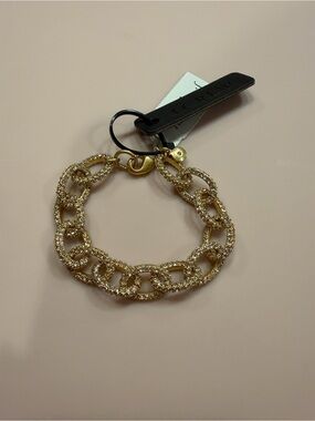 J. Crew Gold Crystal Pavé Link Bracelet